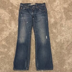 Big Star Blue Boot Cut Jeans with Vintage Distressing